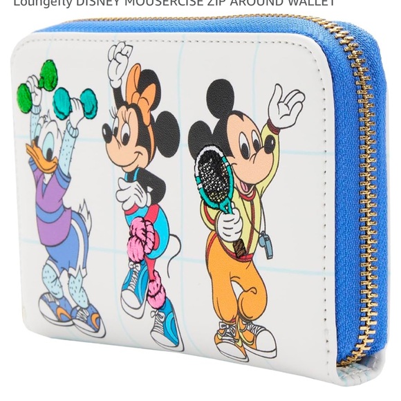 LOUNGEFLY MOUSERCISE zip wallet. Cute design , vibrant colors! NWT!! - Picture 4 of 4